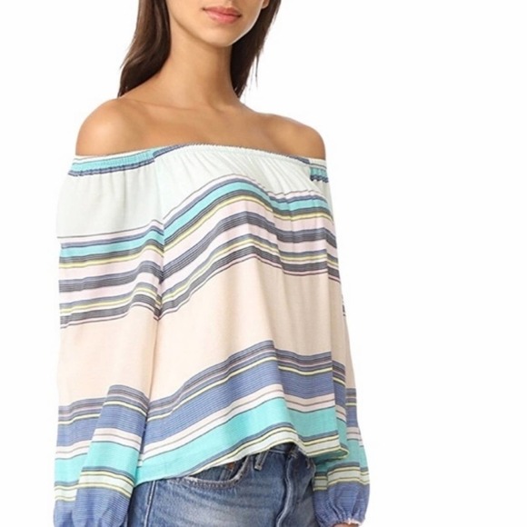 Wildfox Striped‎ Off the Shoulder Top XS NWT - Picture 3 of 7